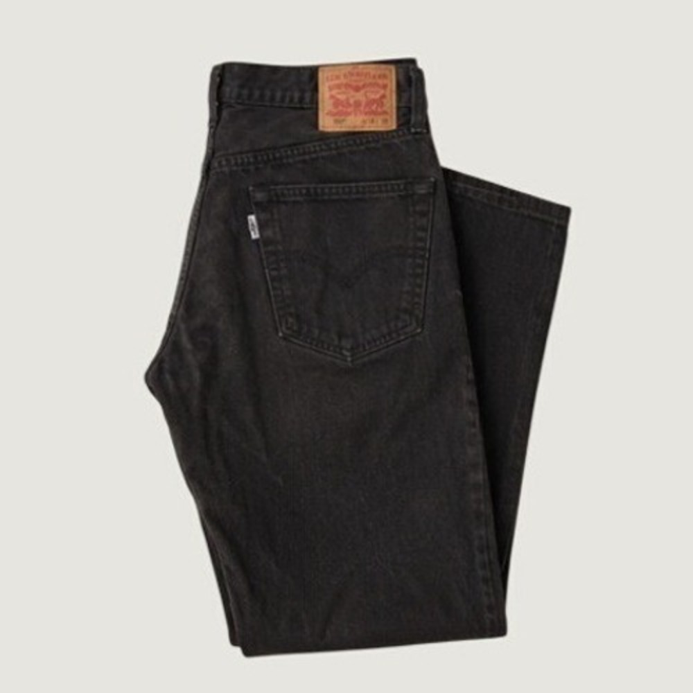 Levi's 505 Regular Fit Jeans 30x30 Black Straight Leg Denim Pants Classic 1990s